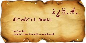 Óvári Anett névjegykártya