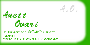 anett ovari business card
